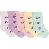 Hellobaby Kız Bebek 5li Soket Çorap Çiçek Baskılı - 1 - 2 Yaş - Mor
