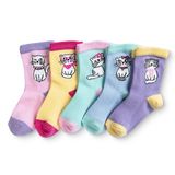 HelloBaby Kız Bebek 5li Soket Çorap Hayvan Baskılı - Sarı
