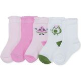 Hellobaby Kız Bebek 5li Soket Çorap Meyve Baskılı - 3 - 4 Yaş - Açık Pembe