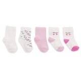 HelloBaby Kız Bebek 5li Soket Çorap Puantiye Baskılı - Ekru