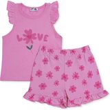Hellobaby Kız Bebek Atlet-Şort Çiçek Baskılı Bisiklet Yaka Atlet Reçme - 9 - 12 Ay - Pembe