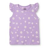 HelloBaby Kız Bebek Atlet-Tişört Çiçek Baskılı Bisiklet Yaka Atlet - Lila