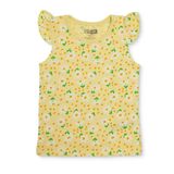 HelloBaby Kız Bebek Atlet-Tişört Çilek Baskılı Bisiklet Yaka Atlet - Sarı