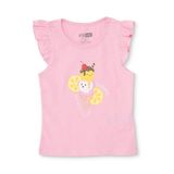 HelloBaby Kız Bebek Atlet-Tişört Meyve Baskılı Bisiklet Yaka Sleeveless - Pembe