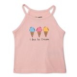 HelloBaby Kız Bebek Atlet-Tişört Yazı Baskılı Bisiklet Yaka Sleeveless - Pembe