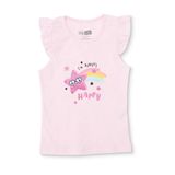 HelloBaby Kız Bebek Atlet-Tişört Yıldız Baskılı Bisiklet Yaka Sleeveless - Pembe