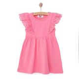 HelloBaby Kız Bebek Basic Elbise Bisiklet Yaka Atlet Kol Pembe -