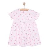 HelloBaby Kız Bebek Basic Elbise Bisiklet Yaka Kısa Kol Pembe 1 Yaş -