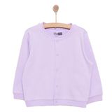 HelloBaby Kız Bebek Basic Hırka İnterlok Bisiklet Yaka Uzun Kol Mor