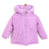 HelloBaby Kız Bebek Basic Kapüşonlu Mont Fermuarlı Hakim Yaka Uzun Kol Mor - Lila