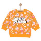 HelloBaby Kız Bebek Basic Sweatshirt Çiçek Desenli Çıtçıtlı Bisiklet Yaka Uzun Kol Karışık Renkli -