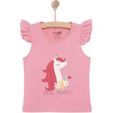 HelloBaby Kız Bebek Basic Tişört Bisiklet Yaka Atlet Kol Koyu Pembe 1 Yaş -
