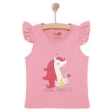 HelloBaby Kız Bebek Basic Tişört Bisiklet Yaka Atlet Kol Koyu Pembe 1,5 Yaş -