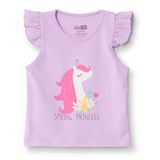HelloBaby Kız Bebek Basic Tişört Bisiklet Yaka Atlet Kol Koyu Pembe -