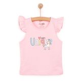 HelloBaby Kız Bebek Basic Tişört Bisiklet Yaka Atlet Kol Pembe -