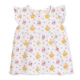 HelloBaby Kız Bebek Bluz Bisiklet Yaka Atlet Lastikli - Beyaz