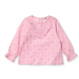HelloBaby Kız Bebek Bluz Çiçek Baskılı Düğmeli Gömlek Yaka Long Sleeve - Pembe