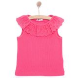 HelloBaby Kız Bebek Bluz Romantic Garden Bebe Yaka Atlet Kol Pembe 6-9 Ay -