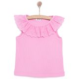 HelloBaby Kız Bebek Bluz Romantic Garden Bebe Yaka Atlet Kol Pembe 9-12 Ay -