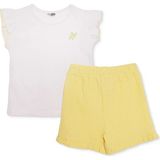 Hellobaby Kız Bebek Bluz-Şort Bisiklet Yaka Short Sleeve Reçme - 3 - 4 Yaş - Ekru