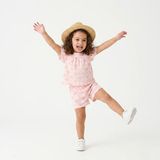 Hellobaby Kız Bebek Bluz-Şort Çiçek Baskılı Bisiklet Yaka Short Sleeve Reçme - 4 - 5 Yaş - Pembe Melanj