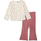Hellobaby Kız Bebek Bluz-Tayt Çiçek Baskılı Bisiklet Yaka Long Sleeve Reçme - 12 - 18 Ay - Ekru
