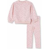 Hellobaby Kız Bebek Bluz-Tayt Çiçek Baskılı Bisiklet Yaka Long Sleeve Reçme - 2 - 3 Yaş - Ekru Çizgili