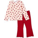 Hellobaby Kız Bebek Bluz-Tayt Çiçek Baskılı Bisiklet Yaka Uzun Kol Reçme - 3 - 4 Yaş - Ekru
