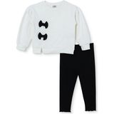 Hellobaby Kız Bebek Bluz-Tayt Fiyonk Baskılı Bisiklet Yaka Long Sleeve Reçme - 3 - 4 Yaş - Ekru