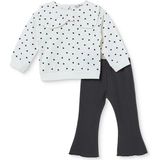 Hellobaby Kız Bebek Bluz-Tayt Puantiye Baskılı Modelli Yaka Long Sleeve Reçme - 3 - 4 Yaş - Ekru Çizgili