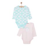 HelloBaby Kız Bebek Body 2li Papatya Desenli Uzun Kol Karışık Renkli