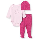 Hellobaby Kız Bebek Body-Alt-Şapka Hayvan Baskılı Çıtçıtlı Bisiklet Yaka Long Sleeve Patikli - 0 - 1 Ay - Lila