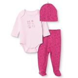 HelloBaby Kız Bebek Body-Alt-Şapka Hayvan Baskılı Çıtçıtlı Bisiklet Yaka Long Sleeve Patikli - Lila
