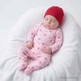 Hellobaby Kız Bebek Body-Alt-Şapka Kiraz Baskılı Çıtçıtlı Bisiklet Yaka Long Sleeve Patikli - 3 - 6 Ay - Pembe