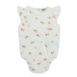 HelloBaby Kız Bebek Body Çiçek Baskılı Çıtçıtlı Bisiklet Yaka Atlet - Ekru