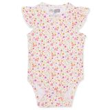 HelloBaby Kız Bebek Body Çiçek Baskılı Çıtçıtlı Bisiklet Yaka Atlet