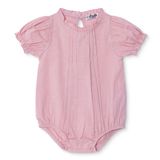 HelloBaby Kız Bebek Body Çıtçıtlı Bisiklet Yaka Kısa Kol Pembe -
