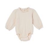 HelloBaby Kız Bebek Body Çıtçıtlı Bisiklet Yaka Long Sleeve - Ekru