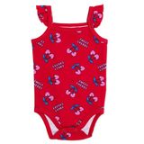 HelloBaby Kız Bebek Body Çıtçıtlı Bisiklet Yaka Strappy - Kırmızı