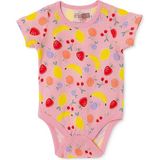 Hellobaby Kız Bebek Body Çıtçıtlı Zarf Yaka Kısa Kol - Pembe - 1 - 2 Yaş