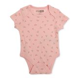 HelloBaby Kız Bebek Body Çıtçıtlı Zarf Yaka Kısa Kol - Pembe