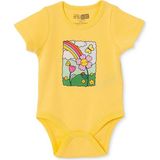 Hellobaby Kız Bebek Body Hayvan Baskılı Çıtçıtlı Çıtçıtlı Yaka Kısa Kol - Sarı - 9 - 12 Ay