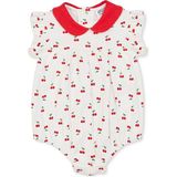 Hellobaby Kız Bebek Body Kiraz Baskılı Çıtçıtlı Bebe Yaka Sleeveless - Ekru - 1 - 2 Yaş