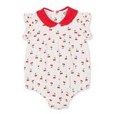 HelloBaby Kız Bebek Body Kiraz Baskılı Çıtçıtlı Bebe Yaka Sleeveless - Ekru