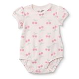 HelloBaby Kız Bebek Body Kiraz Baskılı Çıtçıtlı Yaka Kısa Kol - Ekru