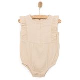HelloBaby Kız Bebek Body Müslin Atlet Kol Ekru -