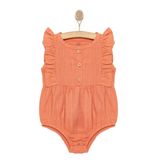 HelloBaby Kız Bebek Body Müslin Düğmeli Atlet Kol Nar Çiçeği -