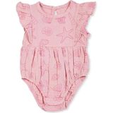 Hellobaby Kız Bebek Body Plaj Baskılı Çıtçıtlı Bisiklet Yaka Sleeveless - Pembe - 1 - 3 Ay