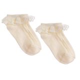 HelloBaby Kız Bebek Dantelli Çorap Ekru 0-6 Ay -