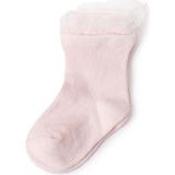 Hellobaby Kız Bebek Dantelli Çorap Kalp Baskılı - 0 - 6 Ay - Pembe